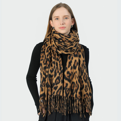 Huivora Leopard Print Scarf Soft Winter Wrap