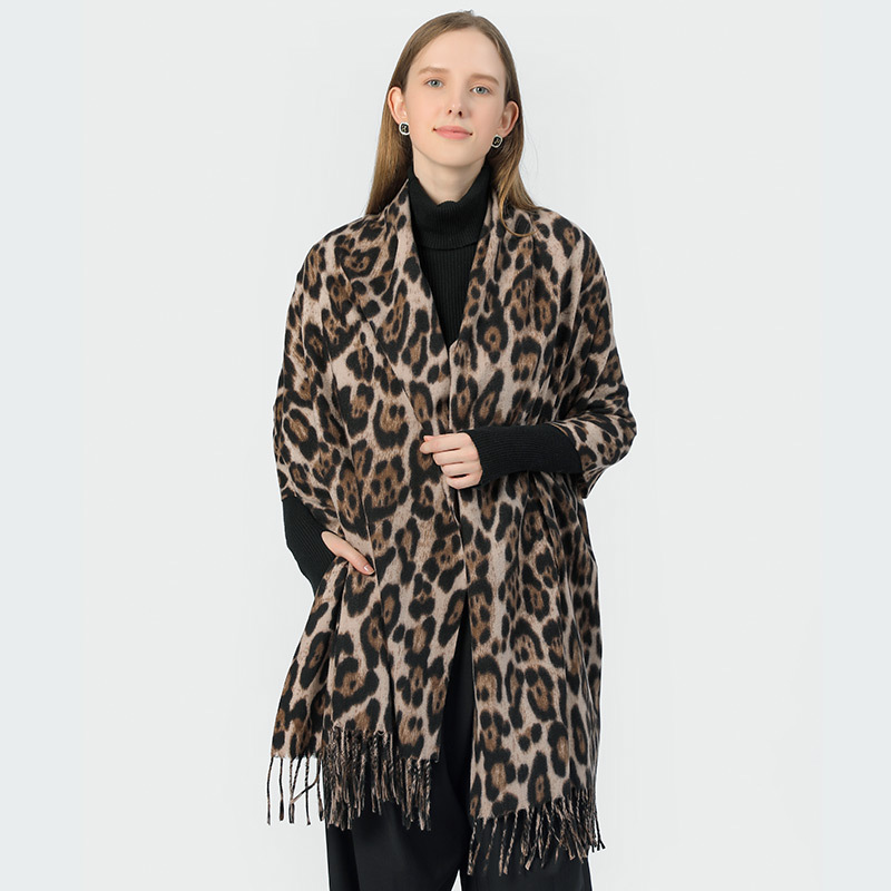 Huivora Leopard Print Scarf Soft Winter Wrap