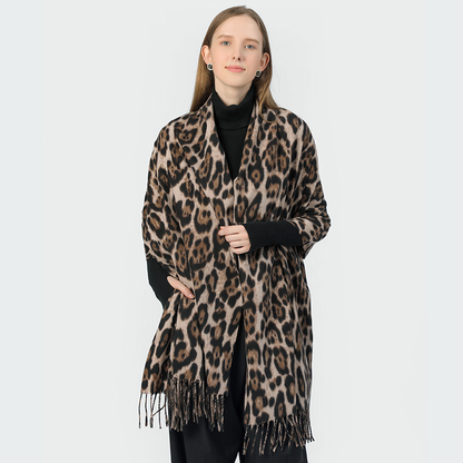 Huivora Leopard Print Scarf Soft Winter Wrap