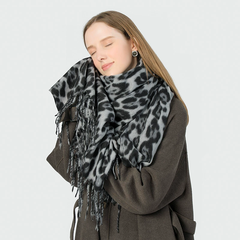 Huivora Leopard Print Scarf Soft Winter Wrap