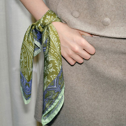 Huivora Paisley Silk Square Scarf