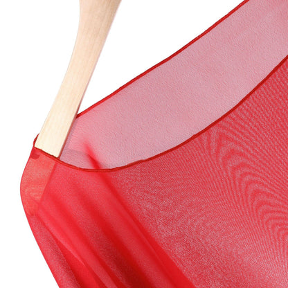 Huivora Chiffon Cape Shawl Red Sheer Wrap