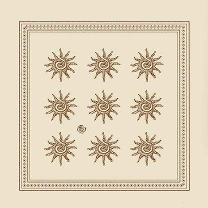 Huivora Sun Print Square Scarf Head Wrap
