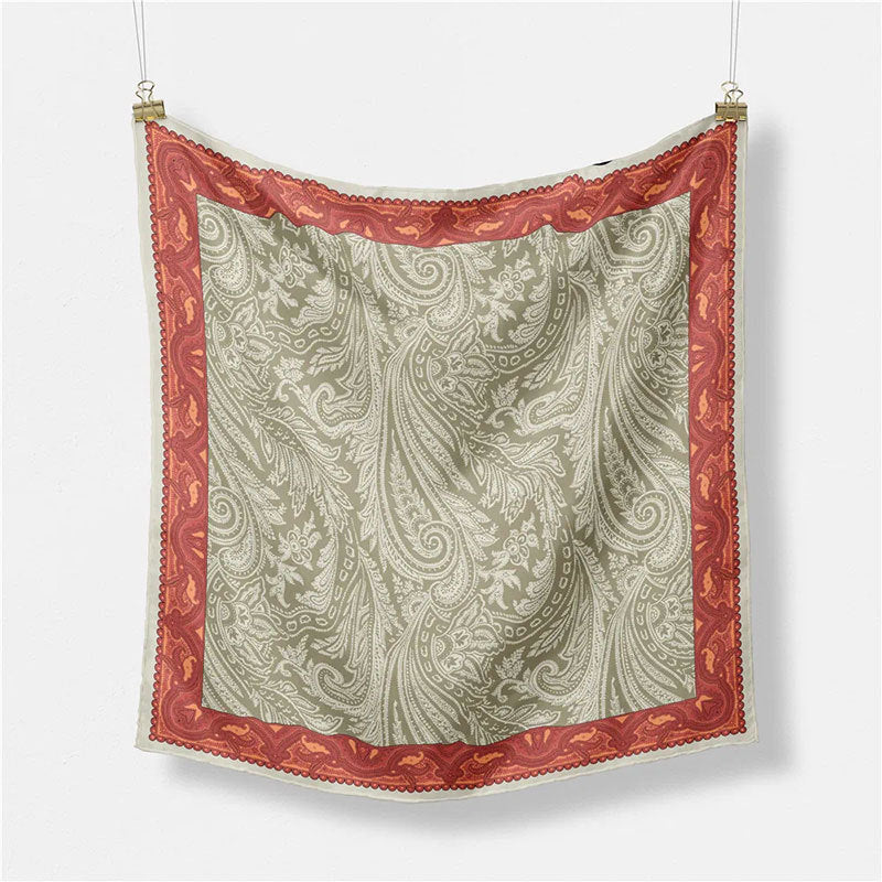Huivora Paisley Silk Square Scarf