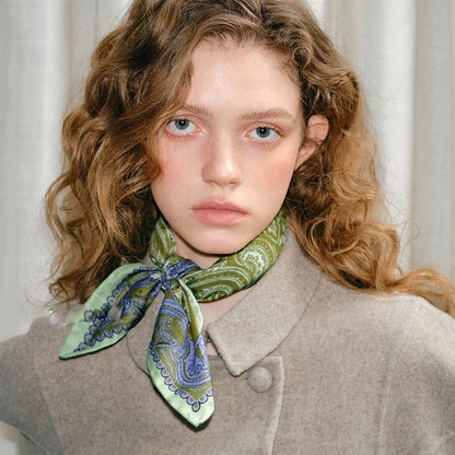 Huivora Paisley Silk Square Scarf
